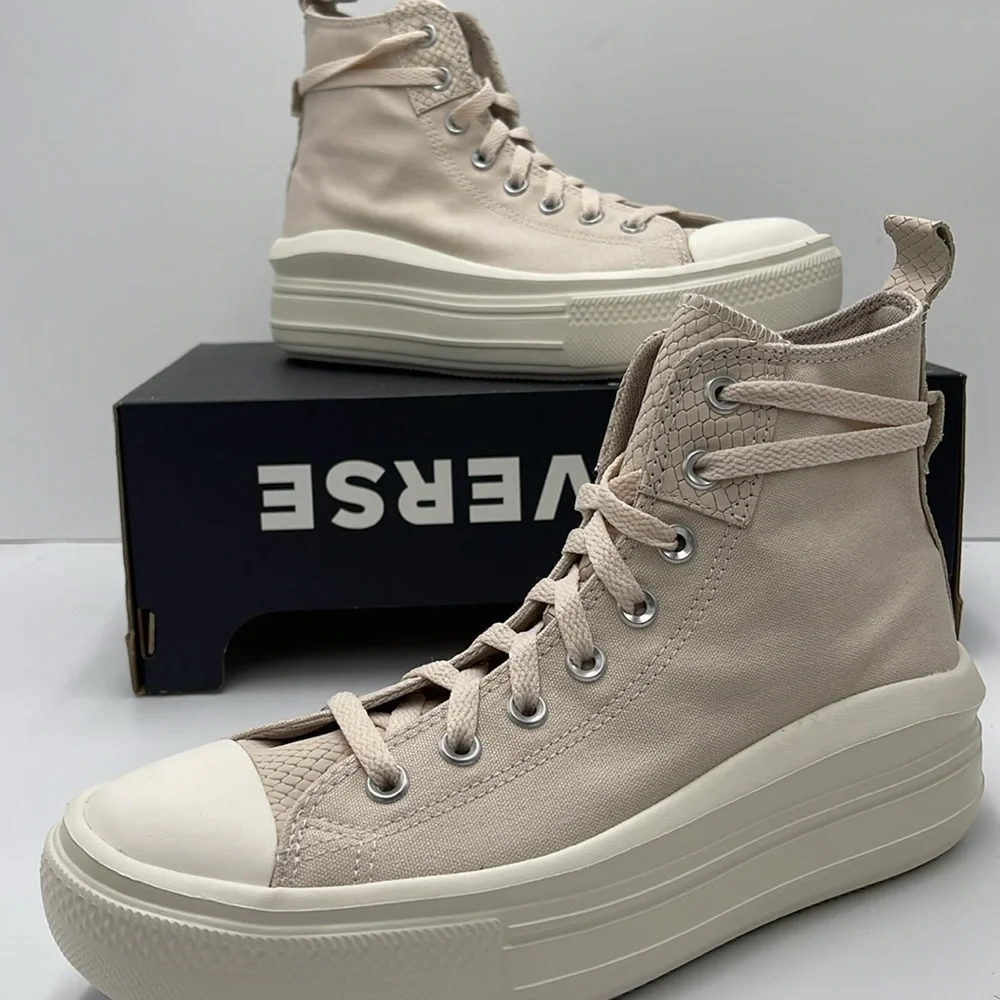 Converse Women's A12812C CTAS MOVE HI LIGHT DUNE/EGRET/PAPYRUS Sneakers Platform
